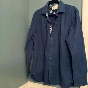 Ted Baker Endurance men’s button down shirt - blue/blck gingham - size 16